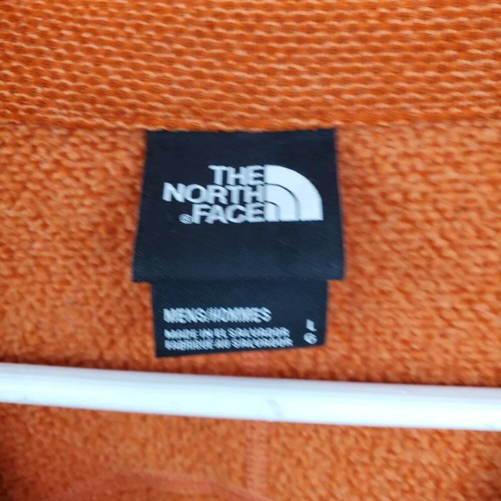 The North Face Orange Men's Long Sleeve 1/4‎ Zip Pullover Winter Shirt Large